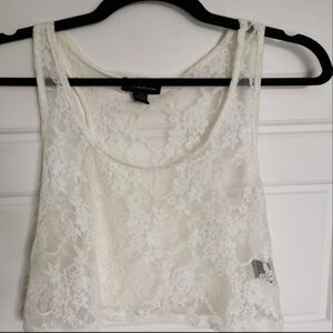 Seductions Lace Tank Top - White
